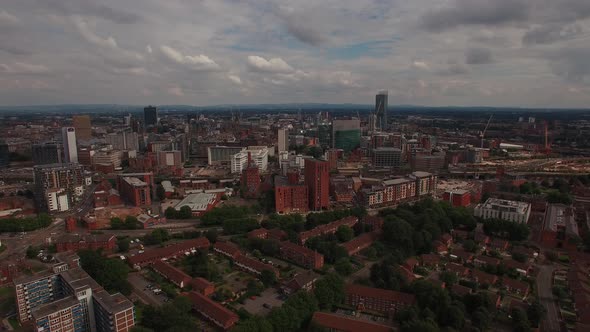 4 K Aerial Manchester City Landscape Aerial (Pro Res)