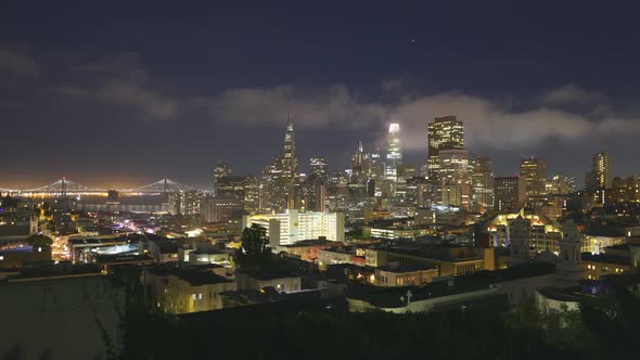 Panning Night Shot of San Francisco