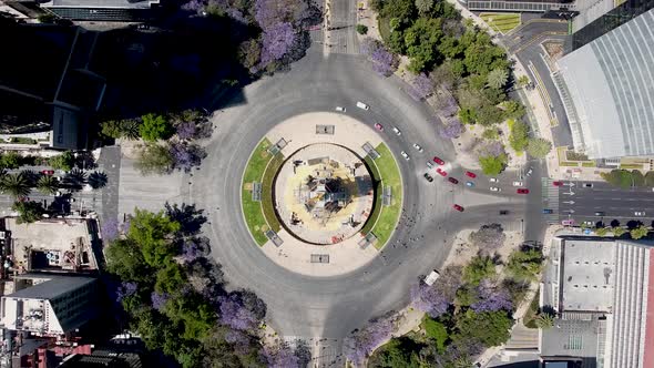 Cenital view of Angel de la Independencia in Mexico city