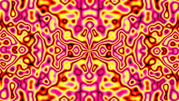 Kaleidoscope, mandala. 3d render music broadcast TV flashing, night club, music video vj pattern