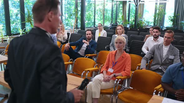 Video of a business conference meeting