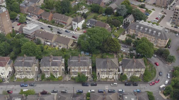 London Suburbs with the Streets. Typical Houses in Crystal Palace Area