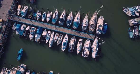 Port With Boats In Akko, Israel