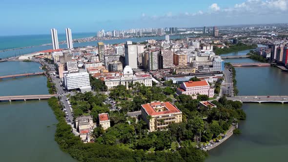 Tourism landmark at Recife Brazil. Capital city of Pernambuco state
