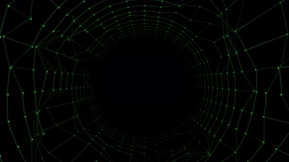 Tunnel of Round Particles Flying in the Dark with the Effect of 3D Tunnel