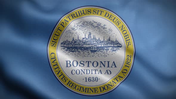 Boston Flag Loop Background 4K