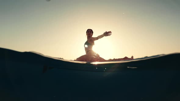 Free Body Stretching on a Surf Board