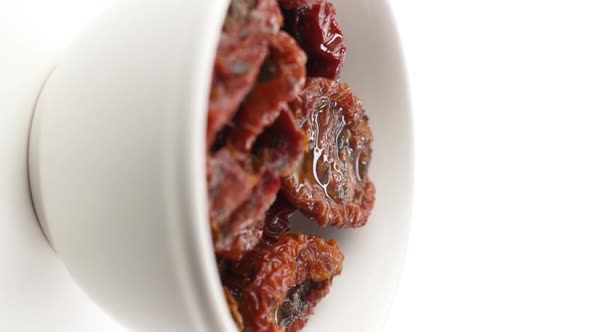 Vertical video: dried tomatoes close-up