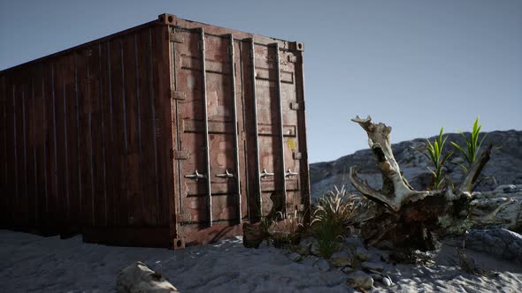 Abandoned Shipping Container in the Desert