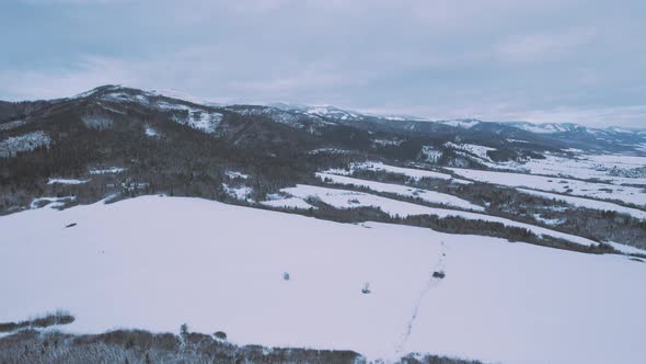 aerial view of  tatra national park slovakia winter Snow White landscape tourist holiday destination