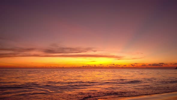 Beautiful sunset or sunrise over sea Amazing sky in golden hour seascape nature background