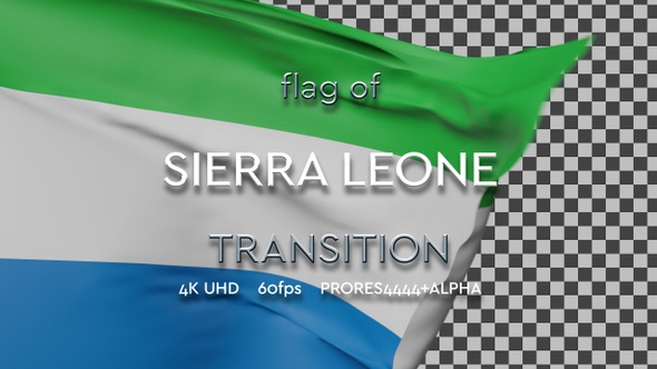 Flag of Sierra Leone transition | UHD | 60fps alt