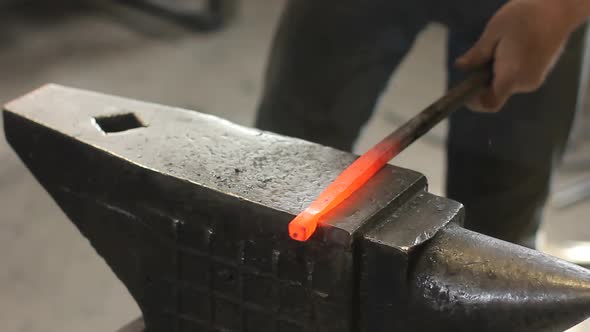 Close Up Hand Heavy Industrial Worker is Working on Metal Work Factory Process