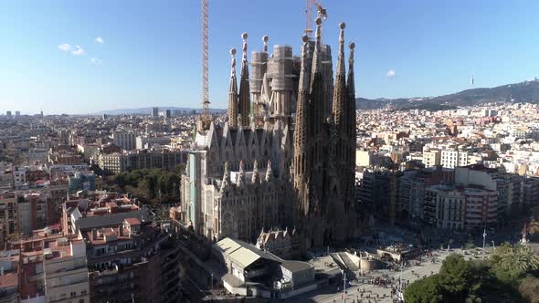 City of Barcelona Sagrada Familia Spain 4k