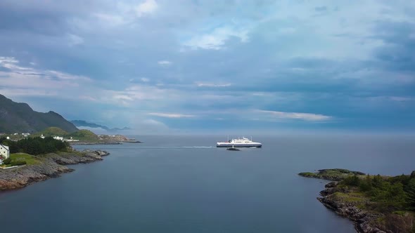 Ferry Sailing By Sea