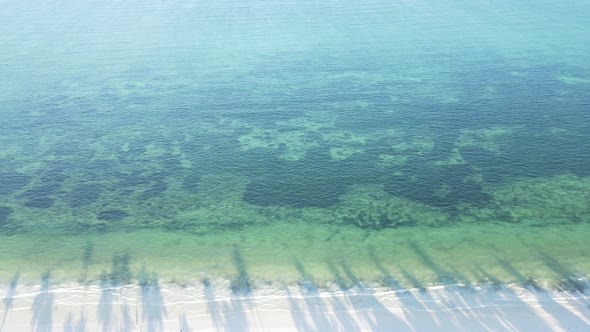 Zanzibar Tanzania  Aerial View of the Ocean Near the Shore of the Island Slow Motion