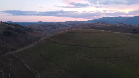 Over Beautiful Hills Aerial View