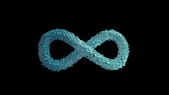 Absolute infinity sign on a dark background.