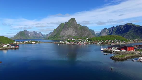 Fishing harbor of Reine in Norway, Lofoten