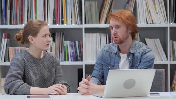 Sad Man Talking with Female Friend Discussing Problems Tragedy