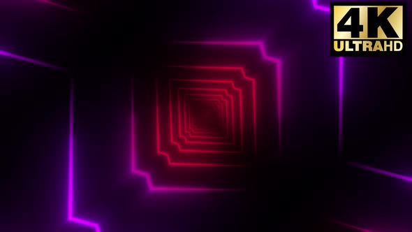 Red Neon Vj Loop Pack 4k