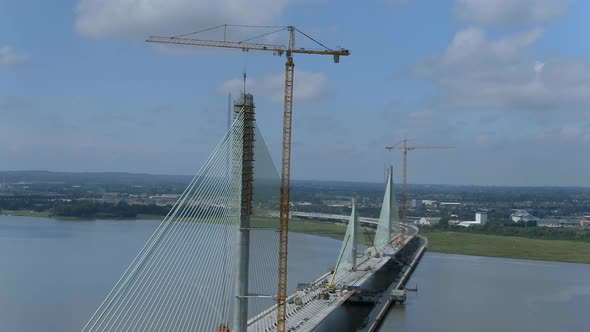 Cable Stayed Bridge in the Late Construction Phase