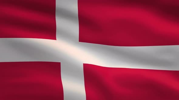 Denmark Windy Flag Background 4K