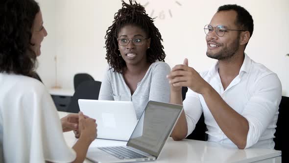 Slow Motion Shot of Confident Colleagues During Meeting