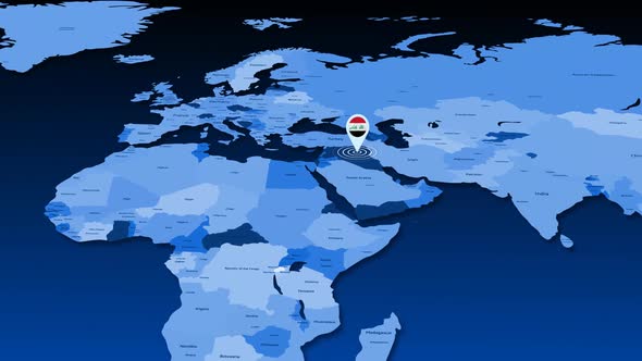 Iraq Location Tracking Animation On Earth Map