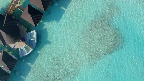 Aerial view of a new and unfinished Maldivian island in south male atoll