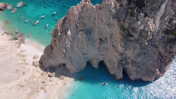 Remote Mizithres rocks and beaches on the south coast of Zakynthos island, Greece