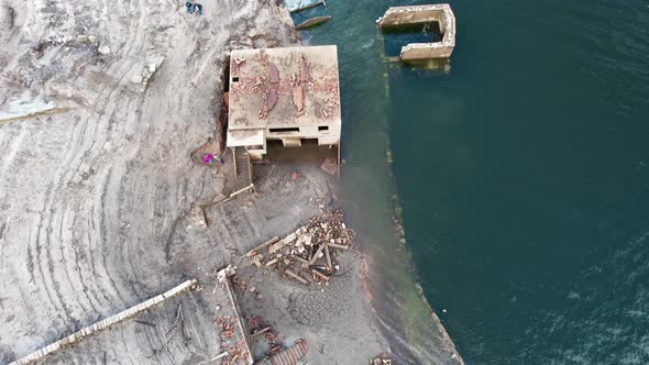 Village Ruins of Aceredo Submerged by Water Dam in Spain