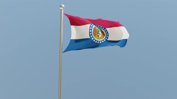 Missouri flag on flagpole.