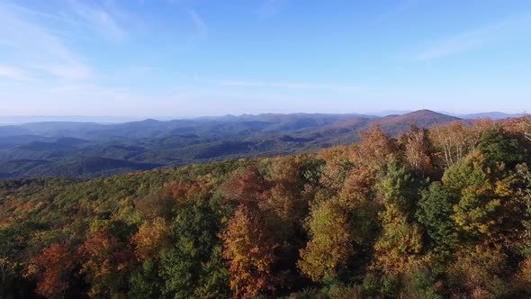 drone shot of the North Carolina mountains