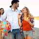 Happy Group of Young People Having Fun on Beach - VideoHive Item for Sale