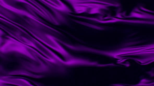 Wavy Purple Silk Fabric. Luxury Background. Slow Motion.