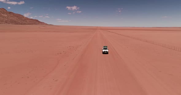 Off-road driving in Namibia. Kalahari Desert with Aerial Drone 5