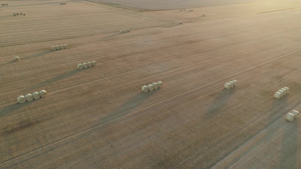 Bales Of Hay Farmland Aerial