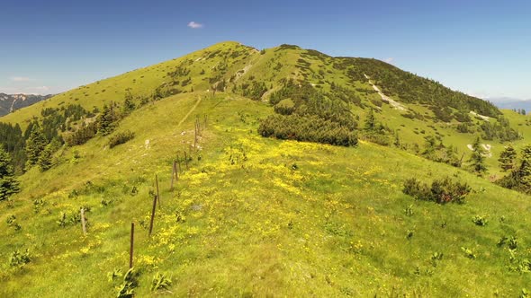 Mountains and hills on a summer day