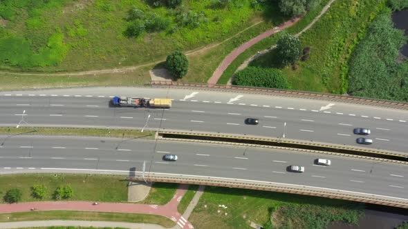 Heavy traffic on highway ,fast cars traveling on the highway ,abstract speed transportation backgrou