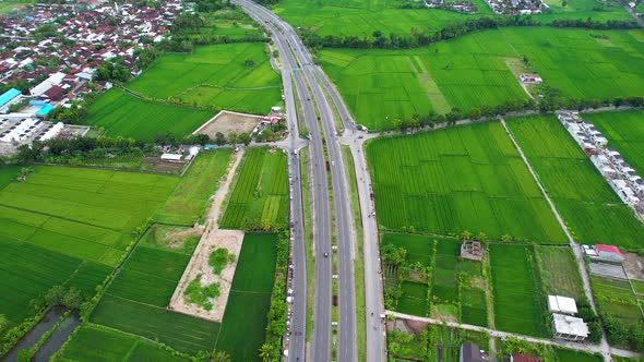 Aerial view of The extraordinary and beautiful of the Mataram City.