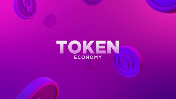 Token Economy Cryptocurrency Falling Coins Background Loop