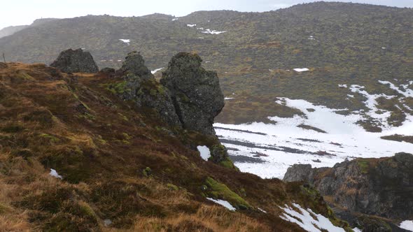 Iceland View Of Lava Field And Rock Formations At Djupalonssandur In Winter 5