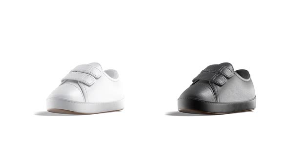 Blank black and white baby shoes, looped rotation