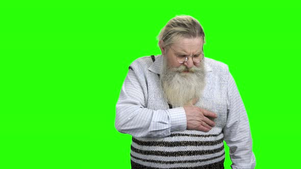 Elderly Man Having Discomfort in Chest
