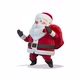 Santa Claus Dancing A Funny Dance Around Him With A Bag Of Gifts on White Background - VideoHive Item for Sale