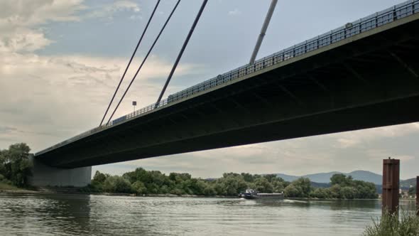 Highway bridge over the Danube river in Germany