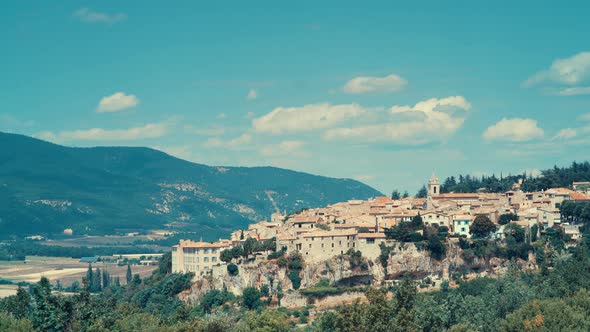 Sault Village in Provence France. Timelapse