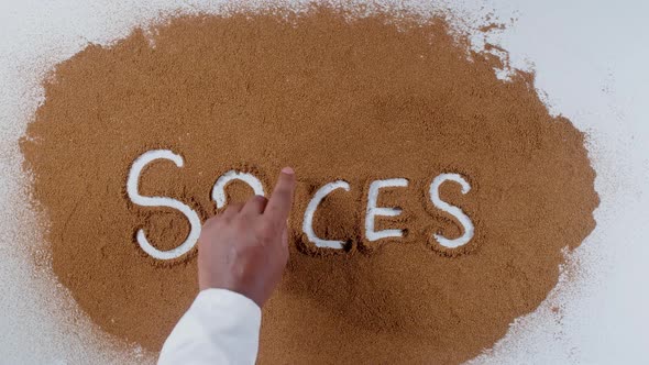 Hand Writes On Soil  Spices