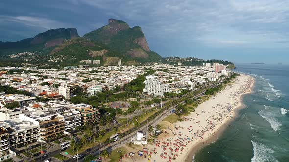 Summer travel at Rio de Janeiro Brazil. Landmark of coast city. Tropical travel